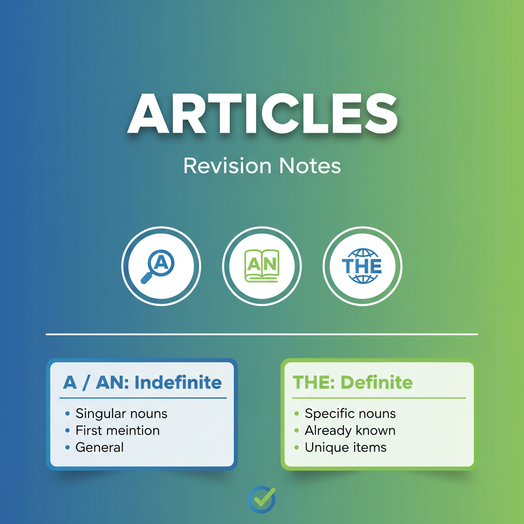 Revision Notes: Articles - EduFrugal